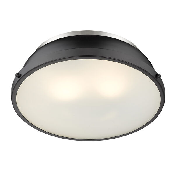 Duncan Pewter and Black 14-Inch Two-Light Flush Mount, image 2